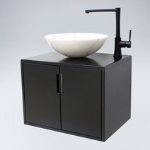 도로시 벽걸이 원목 하부장세면대(블랙), 1개