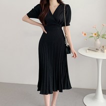 라라벨 에밀드 반팔 프린팅 프릴 스트랩 리본 로맨틱 롱원피스
