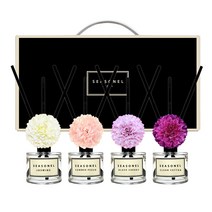 시즈넬 사계절 선물세트 디퓨저 50ml x 4p 메리골드 믹스꽃, 자스민향, 썸머피치향, 블랙체리향, 클린코튼향