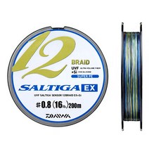다이와 UVF 솔티가12 브레이드EX+Si 200m 오색컬러 12합사 바다 선상 루어 낚시줄 원줄 합사줄, 200m 2.0호 36LB