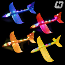 [고무비행기] 쵸미앤세븐 스티로폼 글라이더 비행기 LED, 스티로폼 full led 글라이더 비행기