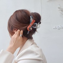 H 가죽리본 왕 빅사이즈 헤어집게핀