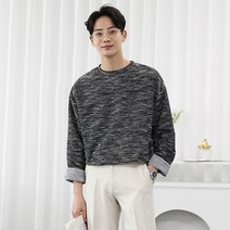붐스타일 오로라 체크 세미 오버핏 니트