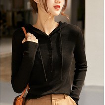 오버클래쓰 여성 슬림 후드 티셔츠 기본 데일리 이너 아노락 무지