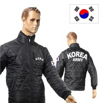 군헌터 e-편한 로카 깔깔이 자수 ROKA 검정 군인 기모 군용 점퍼