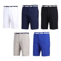 스타일도사 여름 남성골프반바지 허리밴드 쿨 반바지 남자 화이트 블루 네이비 베이지 골프웨어 띠스판 반팬츠