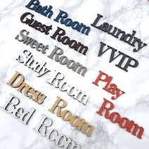 도어사인 방문이름표 사무실 방 문패 staffonly 방문문패, 7.블랙+실버, 16. Laundry Room