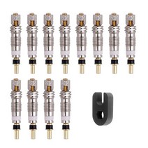 12개 프레스타 밸브 황동 코어 도구 Mtb 도로 자전거 튜브 수리 타이어 서비스 부품 도구가있는 자전거 타이어 공기 밸브