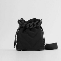 ZARA 자라 ST 스타일 블랙 퀼트 미니 버킷백 Y00343