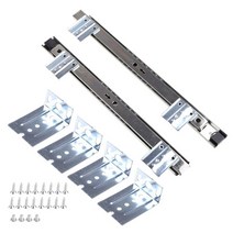 1 페어 헤비 듀티 볼 베어링 슬라이드 키보드 서랍 트레이 액세서리 가구 레일 랙 조절 가능한 높이, 은