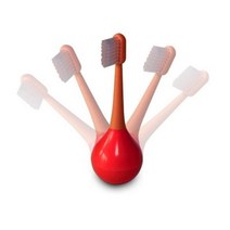 에코오가닉코리아 오뚜기 칫솔 10개월~4세 1개 유아칫솔 버튼칫솔 캐릭터칫솔 투스 1WA5CCF3, 블루