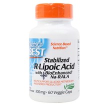 닥터스베스트 스태빌라이즈드 R-리포익 애시드 100mg 베지 캡 글루텐 프리 비건, 60개입, 1개, 60정