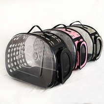 미퓨어 투명 접이식 반려동물 켄넬 외출가방, 핑크