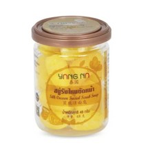 태국 천연제품)양나 실크코쿤 누에고치 페이셜 스크럽 비누 / YANGNA Silk Cocoon Facial Scrub Soap 48g