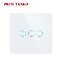 스마트 와이파이 터치 스위치 중립 와이어 필요 없음 스마트 홈 1/2/3 갱 라이트 스위치 220V 지원 Alexa T, 03 White 3 Gang