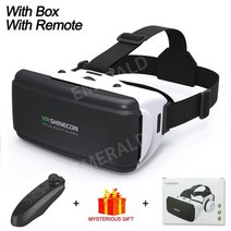 VR 가상 현실 3D 안경 상자 스테레오 VR 헤드셋 스마트 안경 헬멧 IOS 안 드 로이드 스마트 폰 무선 컨트롤러, FREE, A 옵션2 (상자 포함)