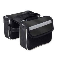 로아 자전거 프레임 더블백 리플렉티브 탑튜브 가방, 블랙