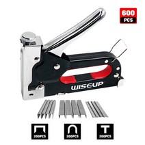 타카건 전동타카 WISEUP 3 In 1 네일건 DIY 가구 건설 스테이플러 장식품 600 홈 목공 도구 타카, 01 3 IN 1 600 Nails