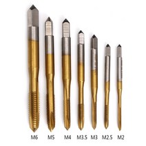 수공구 티타늄 기계 탭 M2 / M2.5 M3 M4 M5 M6 HSS 미터법 스트레이트 슬롯 나사 탭, 02 2.5mm x 0.45mm