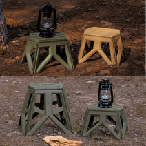 CS6 - 캠핑 경량 폴딩 스툴 체어 접이식 의자 선반 쉘브 워터저그 받침대 쿨러스탠드, L, 카키