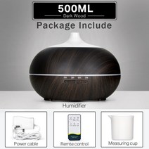초음파 가습기 미스트 메이커 550 500 400 아로마 테라피 에센셜 오일 디퓨저 쿨, 500ml--다크--모드 B, EU 플러그