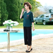 아줌마큰옷 빅사이즈 50대 60대 중년 여름 엄마옷 시크한 티셔츠