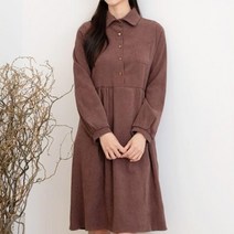 브이와이 [VY] 여자 FW 러블리 카라 중간 후레아 SS 에이라인 원피스