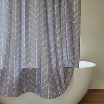 글랑앤 패브릭 방수 욕실 샤워 커튼 4 체크 그레이, 2. 헤링본 그레이 120x180, 1개, 멀티(혼합)컬러