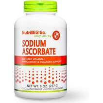 NutriBiotic - 아스코르브산나트륨 완충 비타민 C 분말 8온스 비건 비산성 ampamp 아스코르빈산보다 소화가 더 쉬움 필수 면역 지원 항산화 보충제 글루텐 GMO