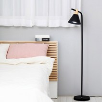 침실 대형 스탠딩 긴 플로어 우드 롱 거실무드등 거실 장스탠드 스탠드 블랙, 장스탠드+LED볼전구숏타입(전구색)