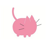 고양이 양모펠트 니들 퀼트 키링 목덜미잡힌 동물 초보 도안 만들기 바느질, 분홍 고양이