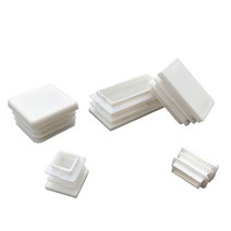흰색 플라스틱 사각 캡 내부 플러그10x20mm15x30-60x60mm보호 가스켓더스트 씰 엔드 커버 캡파이프 볼트 가, 02 25x25mm-10pcs
