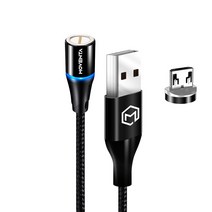 모벤타 마그네틱 자석 고속 충전 케이블 C타입 아이폰 마이크로 5핀 0.5M 1M 2M, 마이크로 5핀 1M세트 (블랙 케이블)