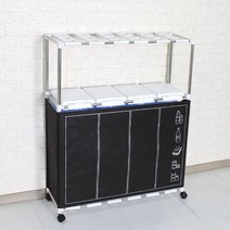 분리수거함 4P 2단 + 클린커버 가정용 휴지통 재활용 쓰레기통, 화이트