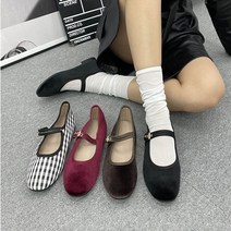 콤마슈 국산 여성 단화 구두 드라이빙 슈즈 벨벳 발편한 메리제인 플랫슈즈