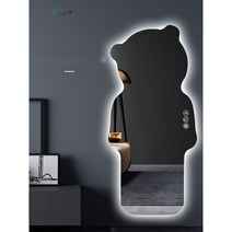 전신거울 곰돌이 특이한 피팅룸 LED 조명 드레스룸 대형 벽걸이 이동식거울 스마트 매장, 완제품, 안전포장, 40x90cm싱글스위치3색전환
