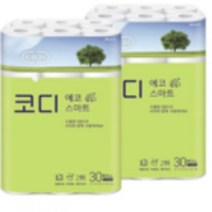 코디 3겹 에코 스마트 롤화장지 22m, 60롤, 2개