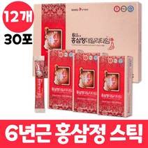 홍삼정 6년근 홍삼스틱 홍삼포 데일리타임 고려홍삼 고려 홍삼 정 선물용 쇼핑백포함 어르신 남자 여자, 12개, 30포