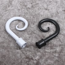레일앤폴 17mm 커튼 물소봉마개, 1조, 1조 블랙