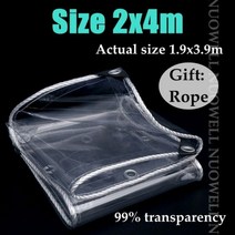농업용차광막 햇빛차단막 몽골 운동회 천막 원단 0.35mm 두께 투명 pvc 타포린 방수 천 발코니 창 방수포 애완 동물 집 방수 커버 타포린, 2x4m