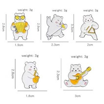 사용자 정의 북극곰 놀이 밴드 에나멜 핀 노래와 춤 바이올린 색소폰 오르간 브로치 옷깃 배지 쥬얼리 선물 도매, 세트