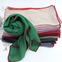 면쁘띠 사각 미니 스카프 삼각 무지 테두리라인 단색 스카프 간절기 여성 봄 가을