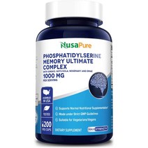 NusaPure 누사퓨어 포스파티딜세린 1000mg 200정 Phosphatidylserine, 1개, 200캡슐
