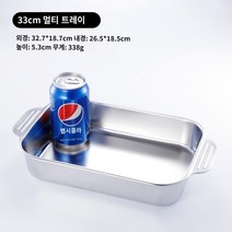 사각 업소용 떡볶이판 스테인레스 철판 전골냄비 대형, 접시-33*19*5.3cm 얕은접시