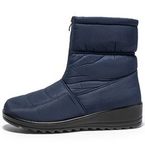 여성용 방수 스노우 부츠 2021 겨울 따뜻한 플러시 발목 부티 프론트 지퍼 미끄럼 방지 코튼 패딩 신발 여성 사이즈 44