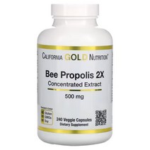 캘리포니아 골드 뉴트리션 Bee Propolis 2X 비 프로폴리스 2X 농축 추출물 500mg 240캡슐, 1팩