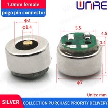 Pogopin 자기 좌석 남성 여성 봄 2pin 커넥터 마이크로 usb type-c 플러그 ios 안 드 로이드 휴대 전화에, 03 7.0mm-female_01 1 pcs