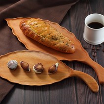 인도네시아 마호가니 나뭇잎 원목 접시