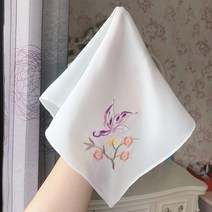 라이팡팡 사극 무용공연 소품 실크자수 손수건 자수 손수건 여자 학생 선물