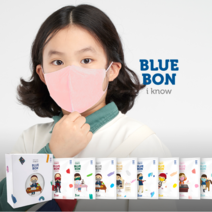 블루본 아이노우 컬러 소형 새부리형 마스크 8색상 30매입, 네이비